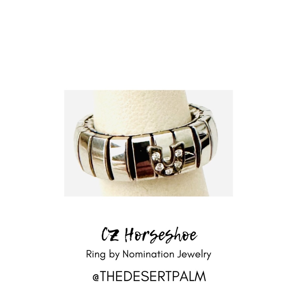 Nomination CZ Horseshoe Stretch Ring | Stainless Steel | NWT